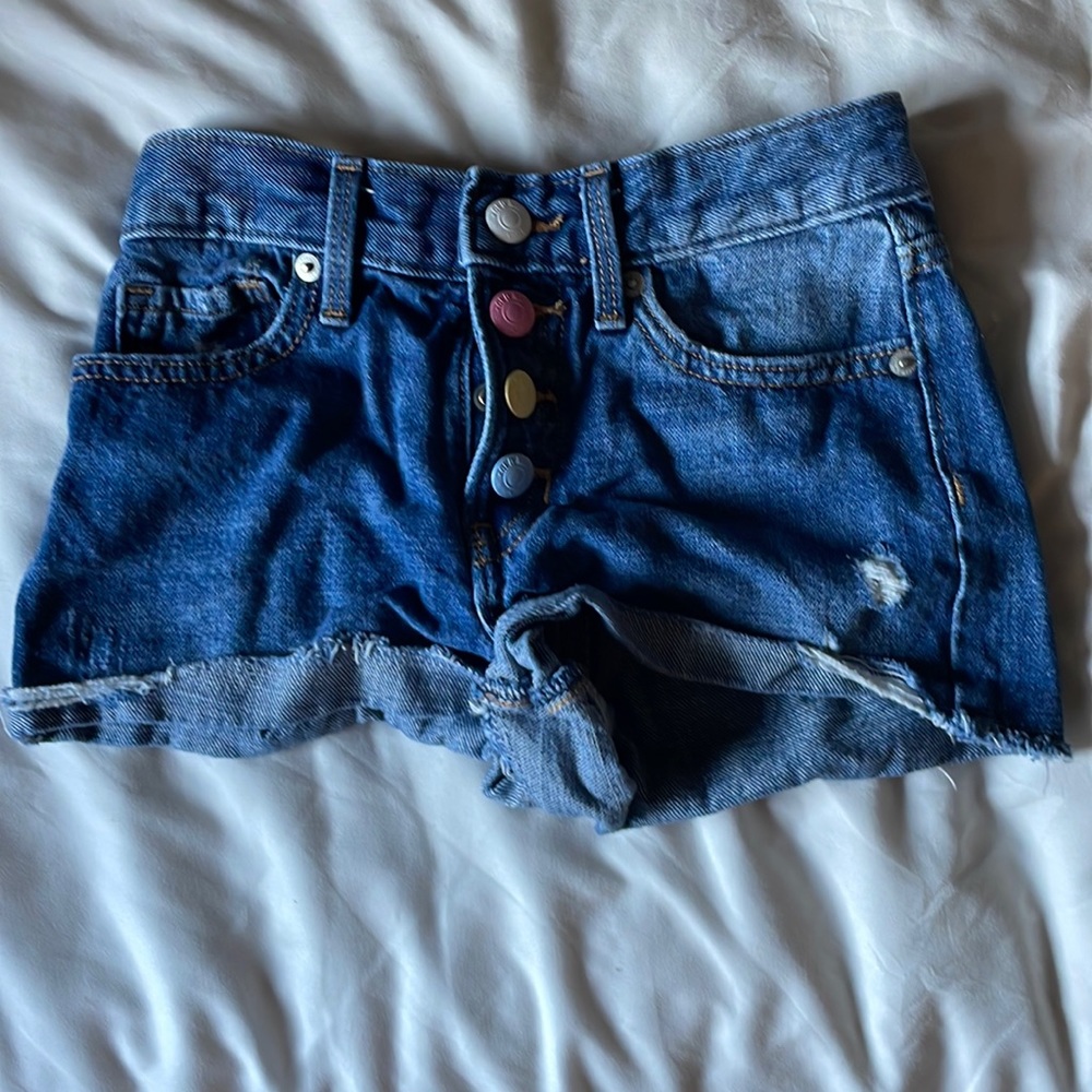 Old Navy Rainbow button jean shorts - lightly used - size 8